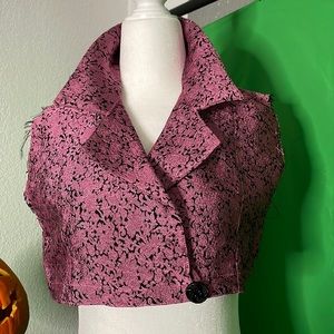 Silk Brocade crop top sleeveless Vest Vintage designer j. Gerard